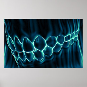 Blue Teeth Bite & Gums Dentist Orthodontist Poster