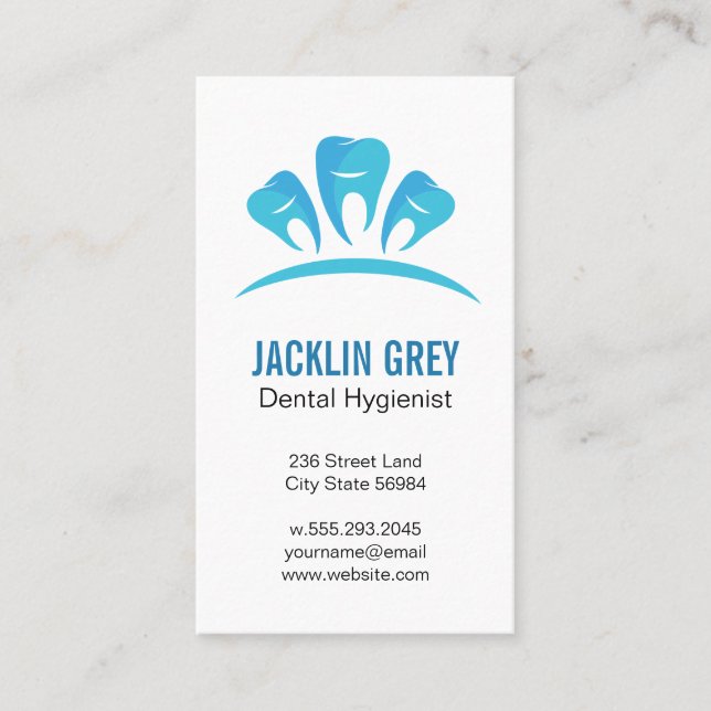 Blue Teeth Logo | Dental Business Card (Front)