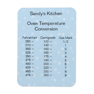 Blue Temperature Conversion Baking Magnet