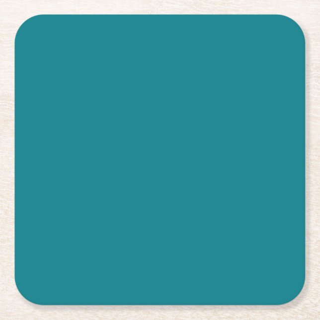 BLUE Template DIY change colour ADD TEXT IMAGE Square Paper Coaster (Front)