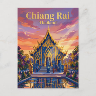 Blue Temple Thailand Postcard