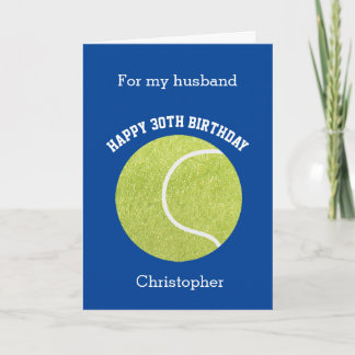 Blue Tennis Birthday Husband  Card