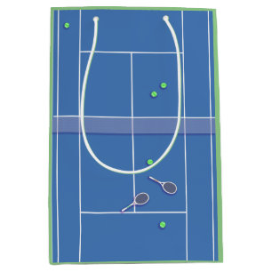 Blue Tennis Court Preppy Modern Tennis Player   Medium Gift Bag