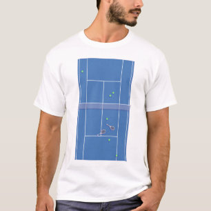 Blue Tennis Court Tennis Player  T-Shirt