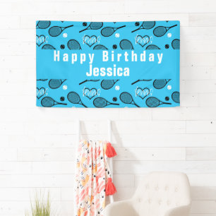 🎾 💙🤍 Blue Tennis Party Banner