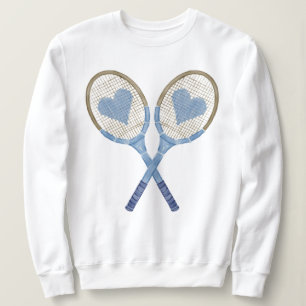 Blue Tennis Rackets With Hearts Sweatshirt