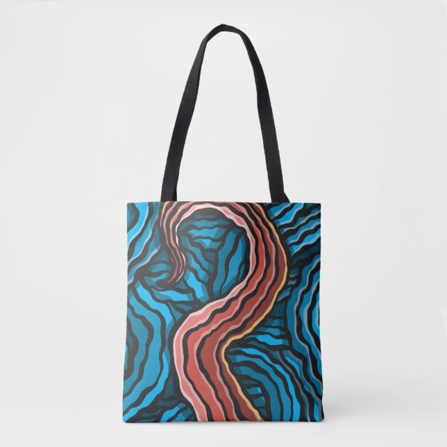 Blue Tentacle Tote Bag (Front)