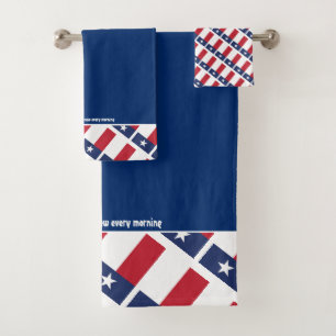 Blue   TEXAS FLAG with Customisable Scripture Bath Towel Set