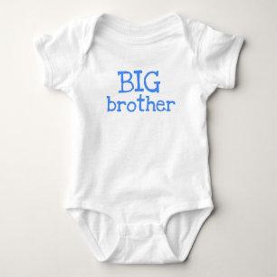 Blue Text Big Brother Baby Bodysuit