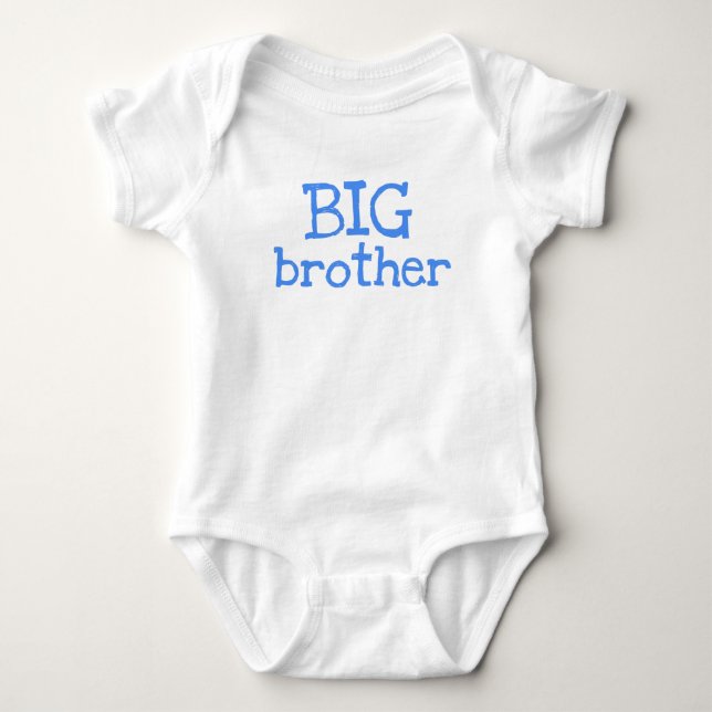 Blue Text Big Brother Baby Bodysuit (Front)