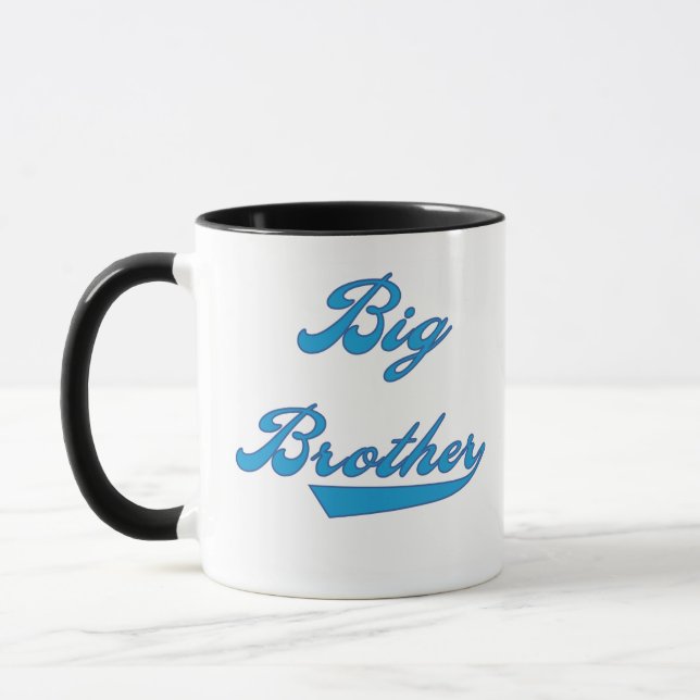 Blue Text Big Brother Mug (Left)