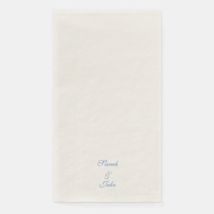 Blue Text Cream Wedding Napkin