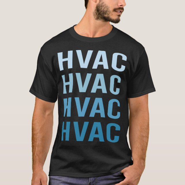 Blue Text HVAC T-Shirt (Front)