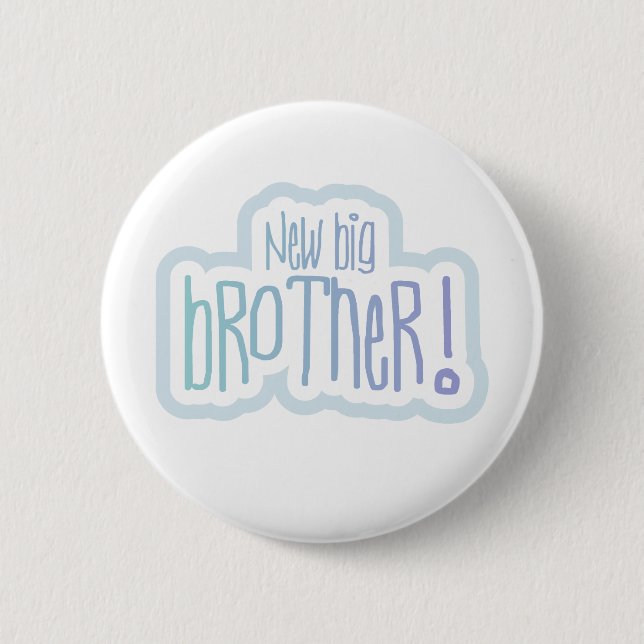 Blue Text New Big Brother 6 Cm Round Badge (Front)