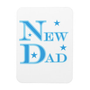 Blue Text New Dad Gifts Magnet