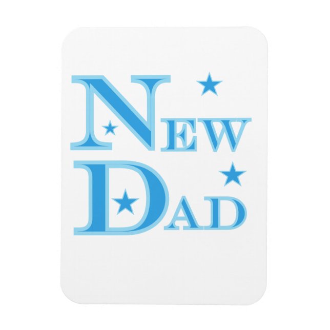 Blue Text New Dad Gifts Magnet (Vertical)