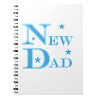 Blue Text New Dad Gifts Notebook