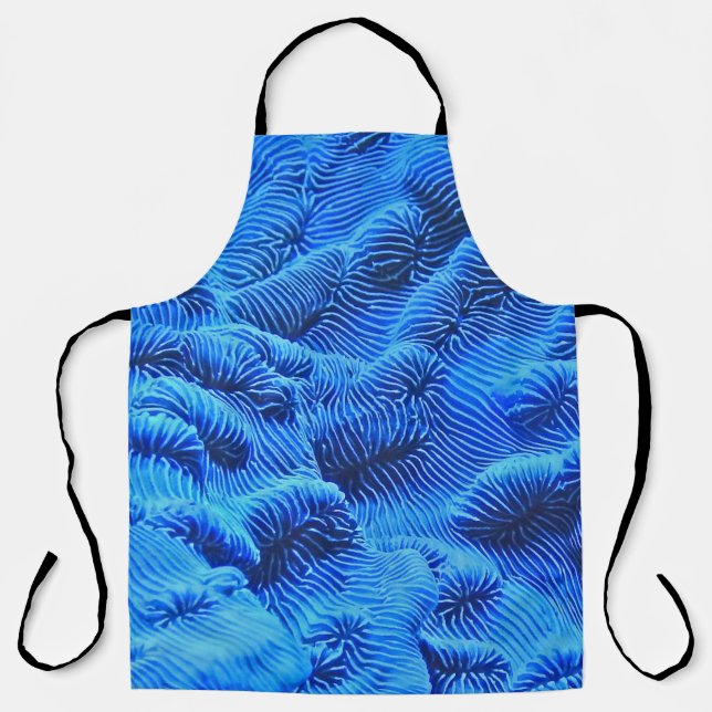 Blue textile apron (Front)