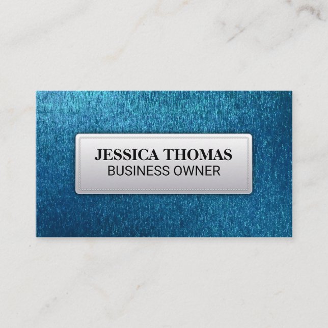 Blue Texture Background Business Card (Front)