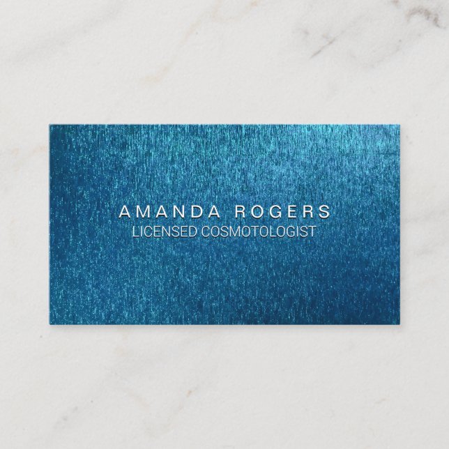 Blue Texture Background Business Card (Front)
