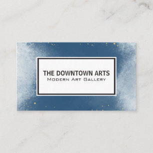 Blue Texture Background   Gold Specks Business Card