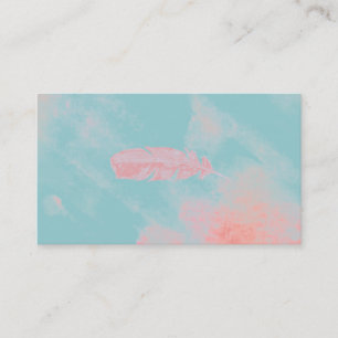 Blue Texture Spiritual Feather Dove Business Cards