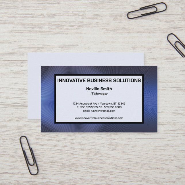 Blue Texture Technology High Tech IT Business Card (Front/Back In Situ)