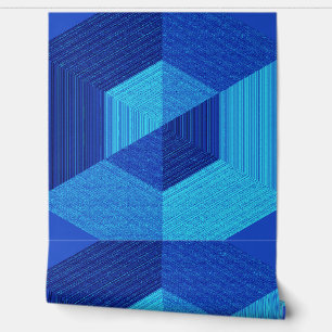 Blue textured 3D effect "Ratti_Creative_Arts" Wallpaper