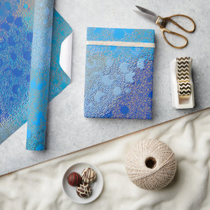 BLUE  TEXTURED ABSTRACT PATTERN WRAPPING PAPER
