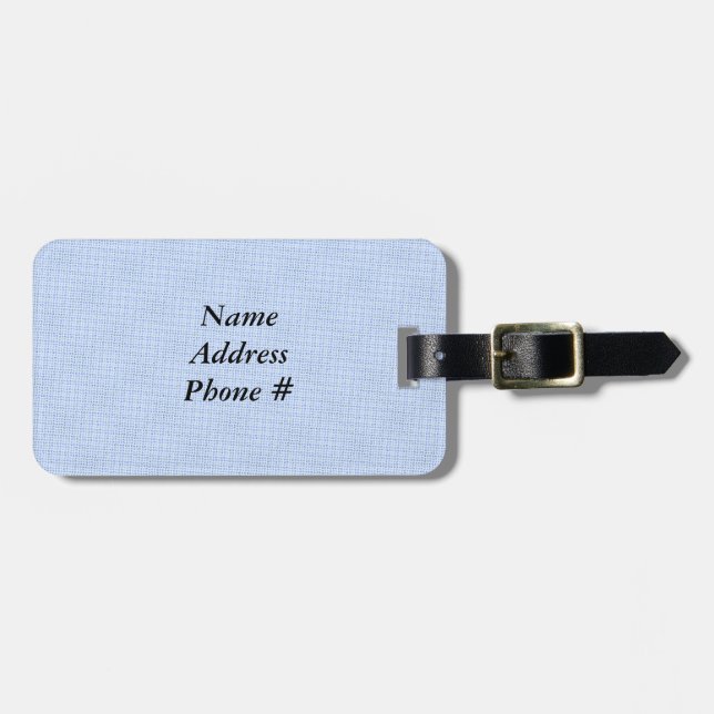 Blue Textured Pattern Luggage Tag (Front Horizontal)