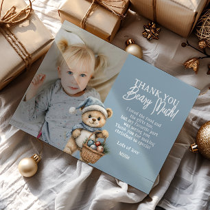 Blue Thank You Beary Christmas Bear Card
