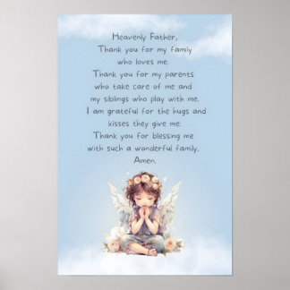 Blue Thank You Child Prayer Poster