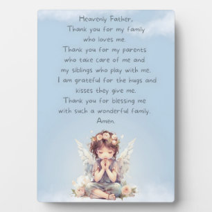 Blue Thank You Child Prayer Tabletop Plaque