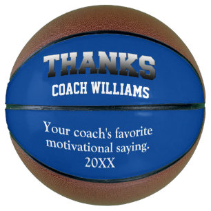 Blue Thank You Coach Keepsake Basketball
