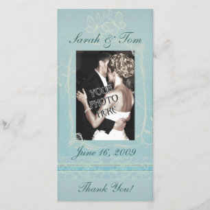 Blue Thank You Customised Photo Card