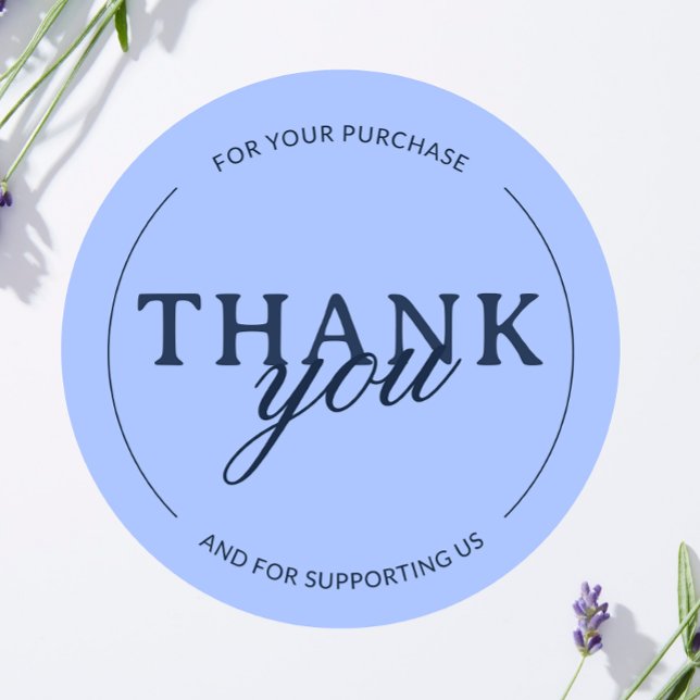 Blue Thank you Feminine Minimalist Sticker (Creator Uploaded)
