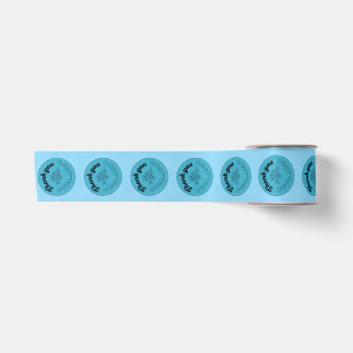 Blue Thank you floral Satin Ribbon