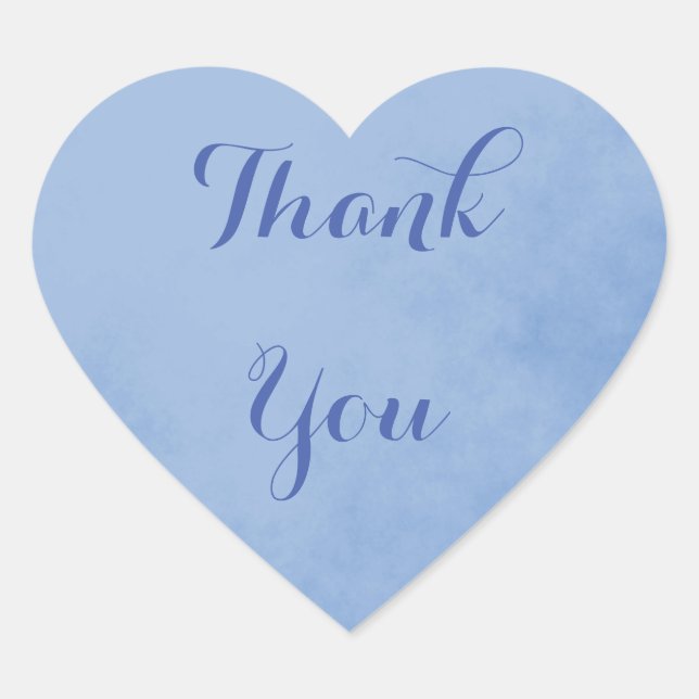 Blue Thank You Heart Sticker (Front)