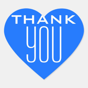 Blue Thank You Heart Sticker