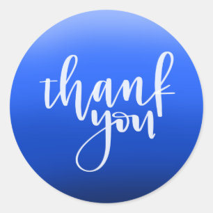 Blue Thank You Sticker