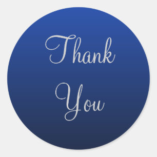 Blue Thank You Stickers