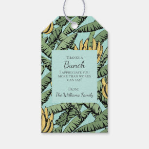 Blue Thanks a Bunch Tropical Bananas Appreciation Gift Tags