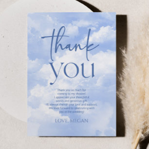 Blue The Bride Is On Cloud Nine Bridal Shower Thank You Card