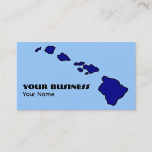 Blue theme Hawaii Islands custom business cards