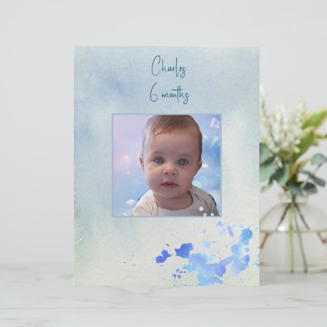 Blue Theme Picture Frame Scrapbook Paper Sheet (Standing Front)