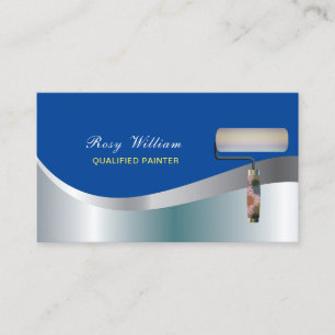 Blue theme Professional Qualified Painter Business Card