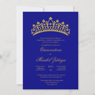 Blue theme Quinceanera Invitation