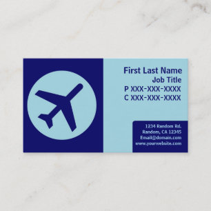 Blue theme retro aeroplane business cards