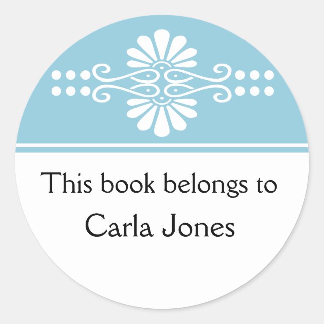 Blue This Book Belongs To Labels (Front)