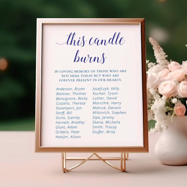 Blue This Candle Burns Class Reunion Memorial Poster (Creator Uploaded)